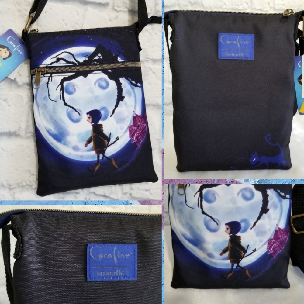 Loungefly Coraline Blue Button Moon Other World Crossbody Bag Laika New